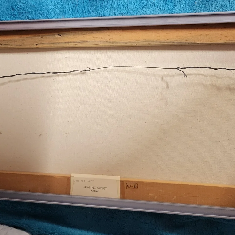 Vintage Signed Landscape Titled " The Red Barn" - Picture 3 of 4